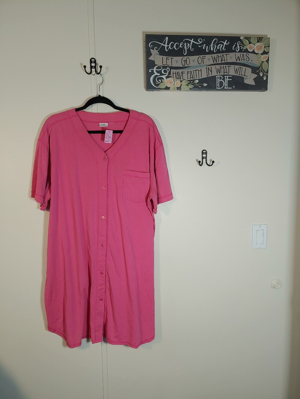 Simple Pleasures 3X/4X Pink Short Sleeve nightshirt